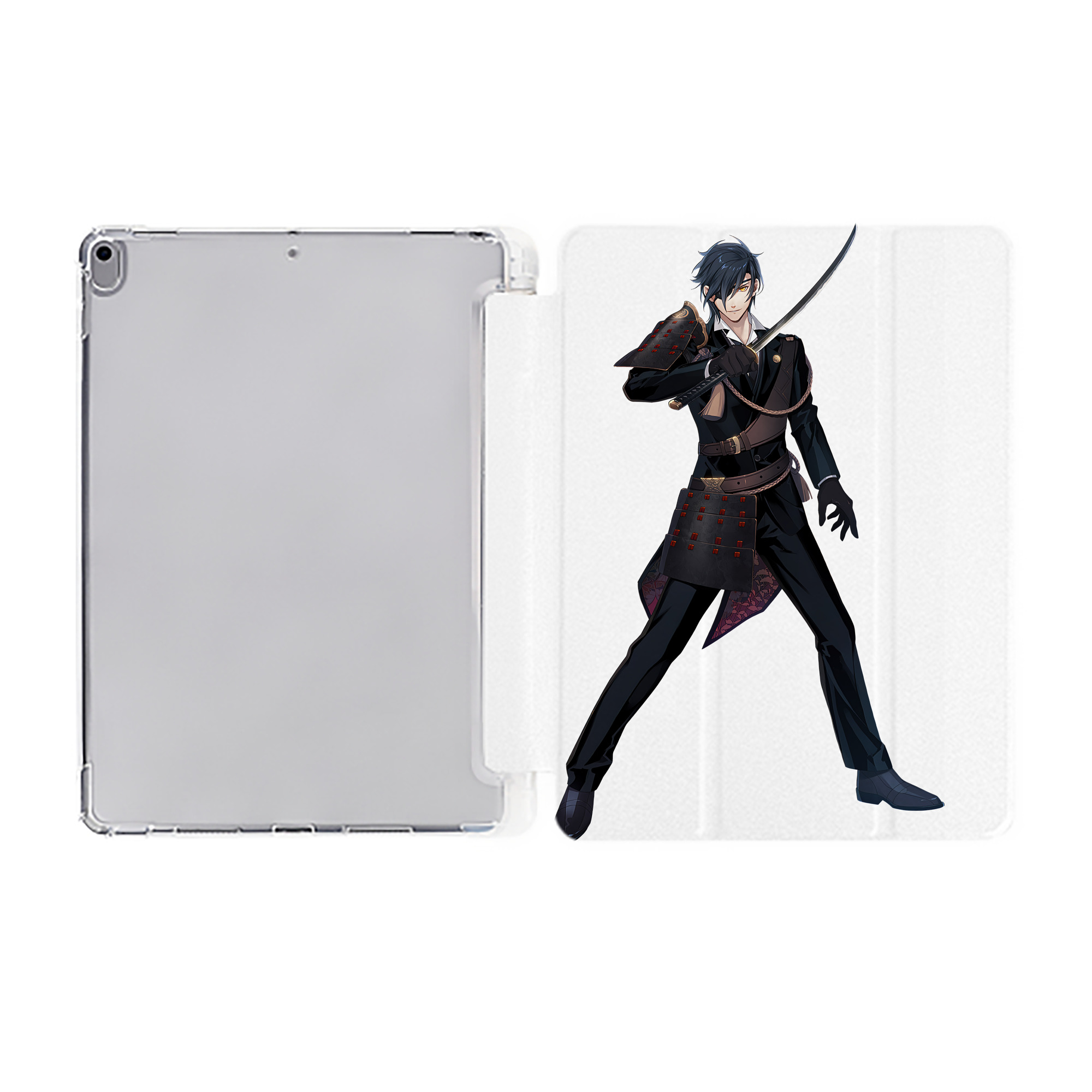 （画像用） 刀剣乱舞 Touken Ranbu IPad ケース ペン収納付き 三つ折りスタンド PUレザー×シリコン 対応機種9.5/10.5/10.9インチ